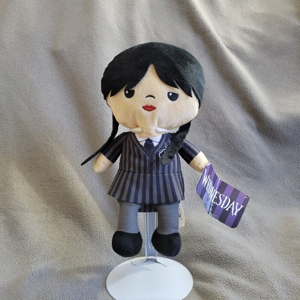 WEDNESDAY Addams Plush Doll Just Play MGM Series Soft Toy Merlina Mercredi
